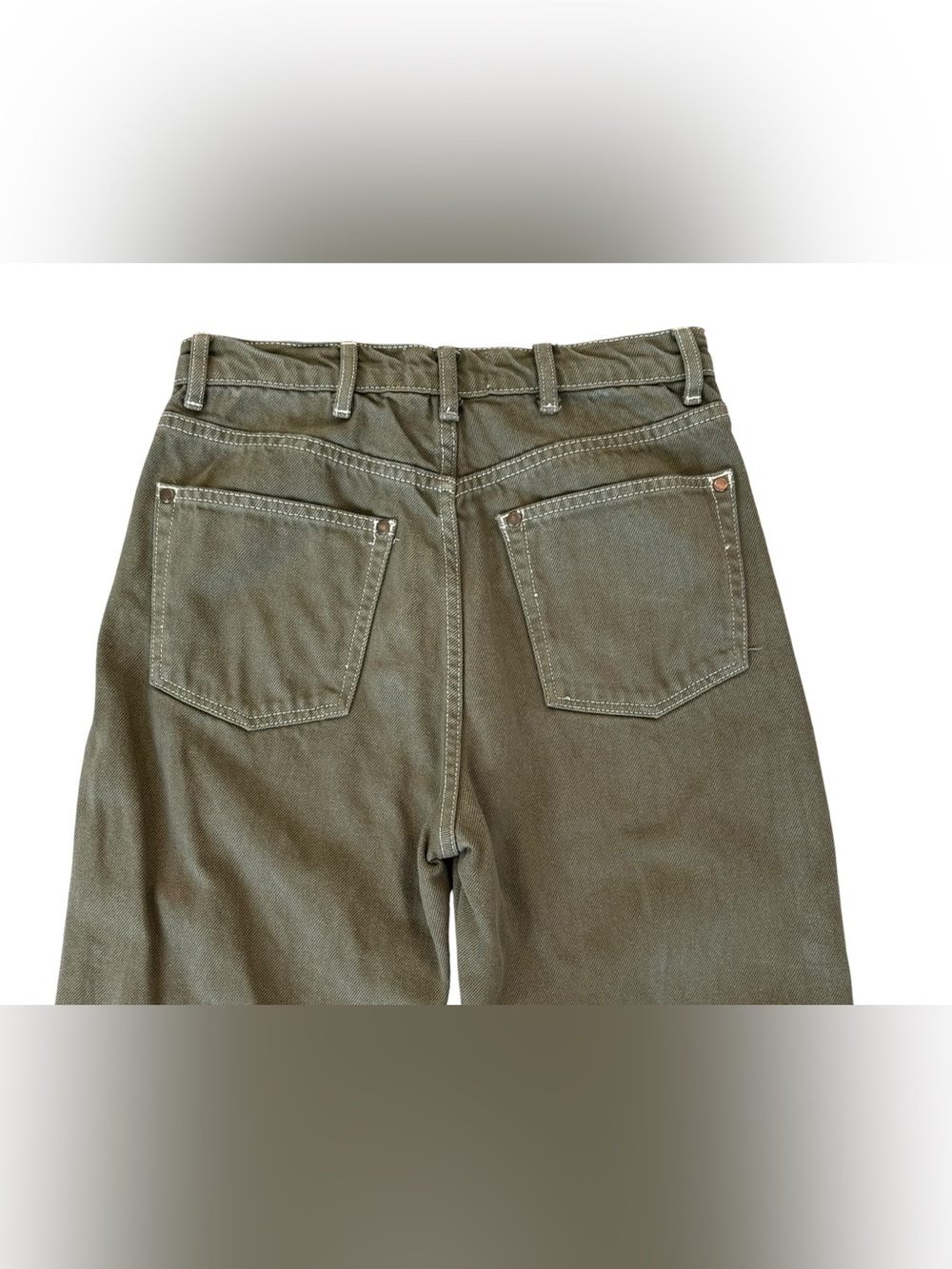 Reformation Cowboy High Rise Straight Jeans Katamala Olive Green Size 28 - Picture 7 of 11